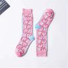 Retro Color-Block Mid-Calf Socks: Trendy Unisex Cartoon Shell Design, Bright and Stylish for Couples