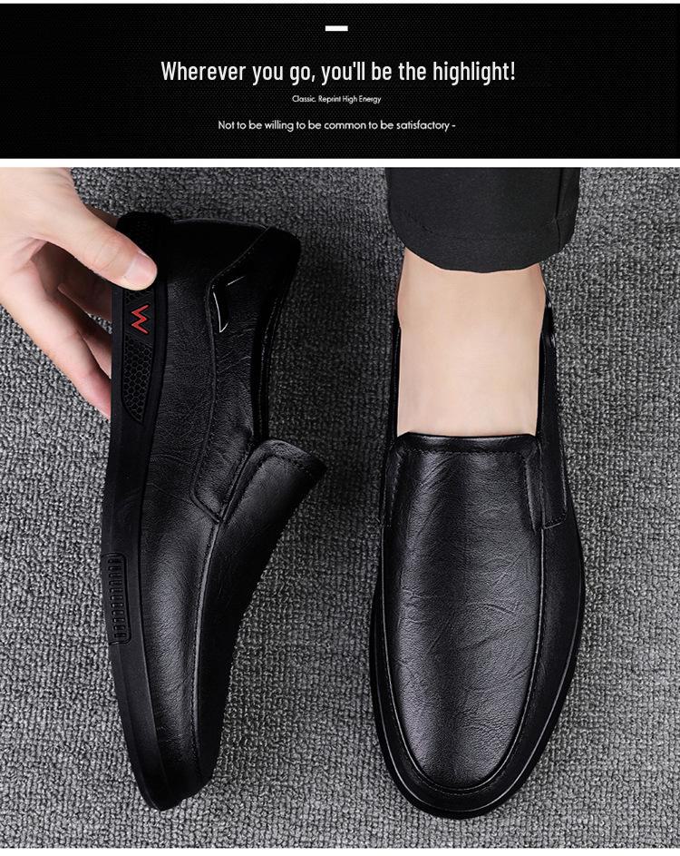 Pánské ležérní kožené boty z hovězí kůže - Velká velikost 46 Boty pro tátu