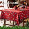 Christmas Rectangular Tablecloth Vintage Santa Claus Reindeer Dining Table Cloth Dining Room Coffee Table Cover Party Home Decor
