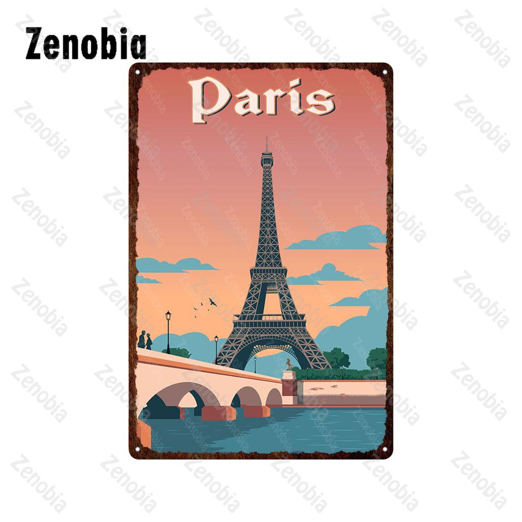 Country Landscape Metal Poster Classic National Landmark Building Metal Sign Vintage Tin Sign Wall Stickers for Home Decoration