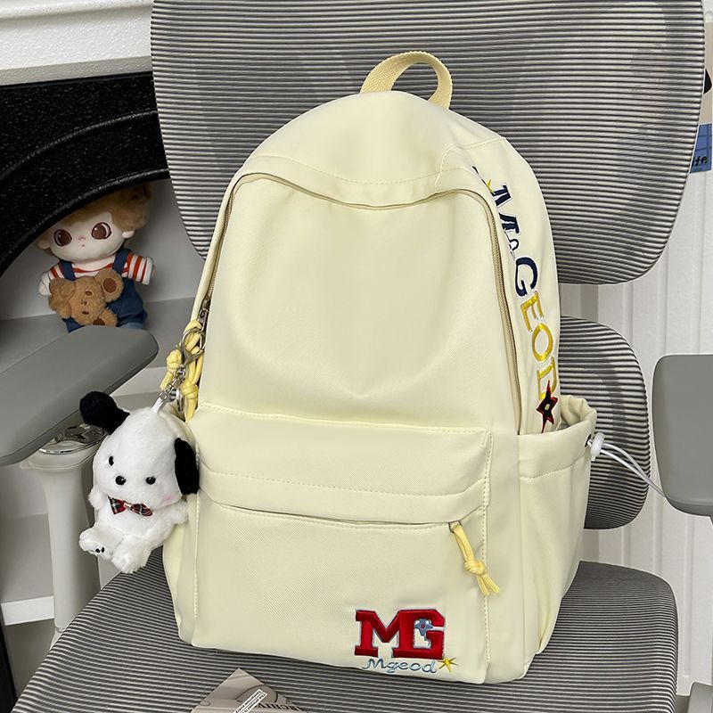 Schoolbag American Retro Letter Embroidered Backpack Junior High School Versatile Large Capacity Lightweight Travel Computer Bag