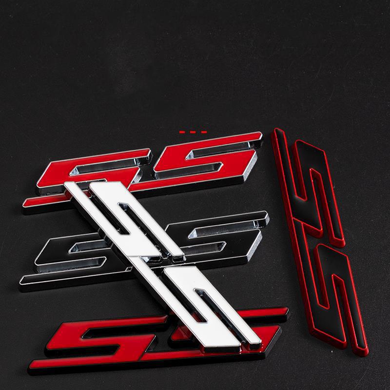 3D Metal Silver Black Red Logo SS Emblem Car Trunk Decal For Chevrolet Camaro Bumblebee SS Stikcer Accessories