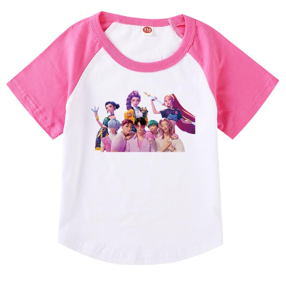 

Детская футболка для девочек с аниме-мультяшным принтом Руми Зои Мира, пэчворк, короткий рукав, 100% хлопок 170cm розы красного