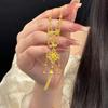 New Chinese High-end Golden Fringed Necklace Female Retro Coin Gourd Exquisite Collarbone Chain Light Luxury Niche Neck Chain