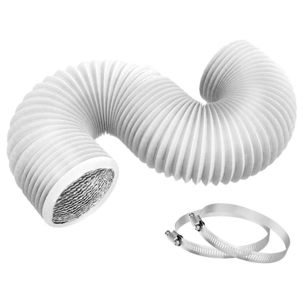 Condotti dell'aria Flessibile Alluminio Tubo di Scarico per Asciugatrice Tubo per Asciugatrice con 2 Fascette per HVAC Ventilazione Riscaldamento Raffreddamento Scarico