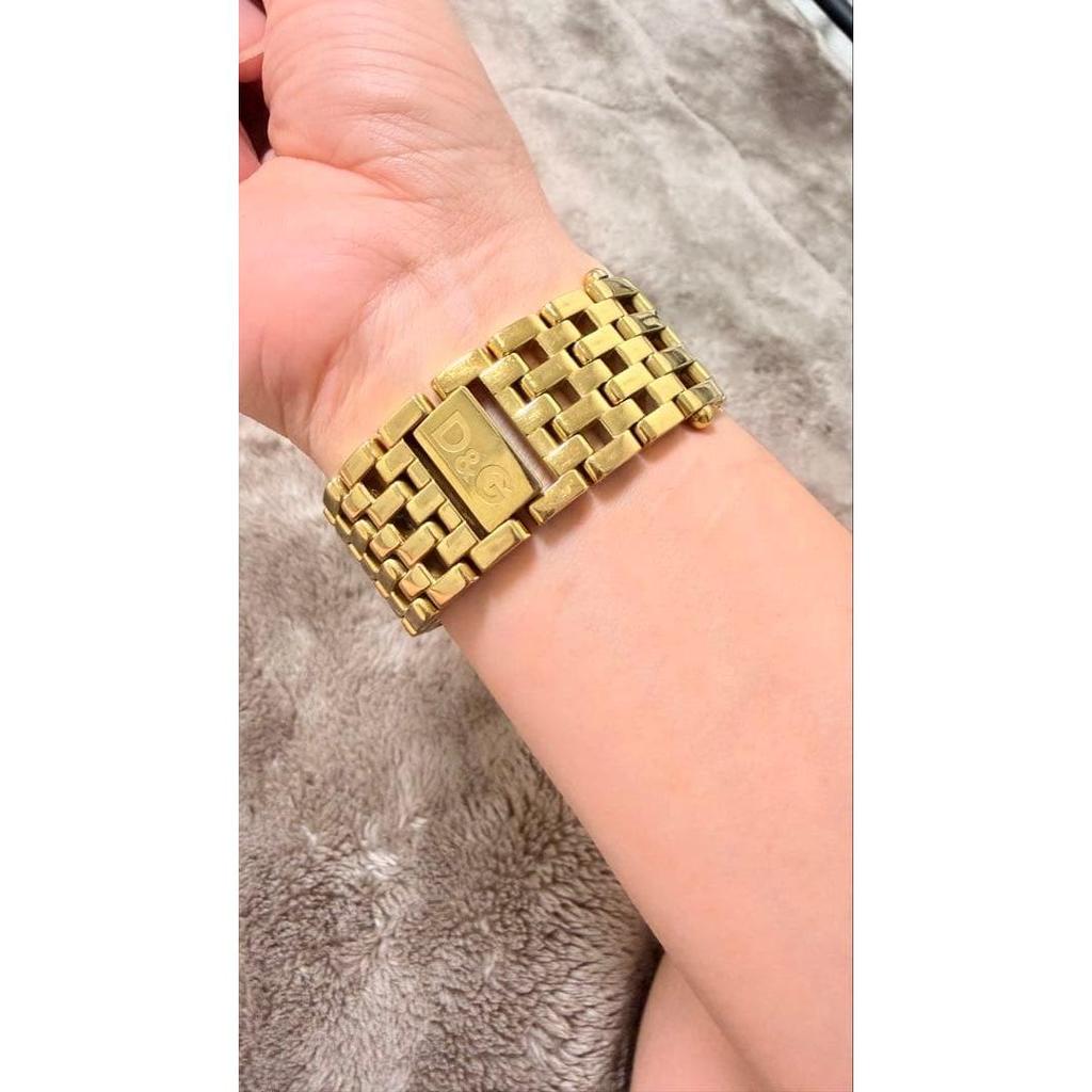 Used D&G TIME Watch Gold Color Quartz