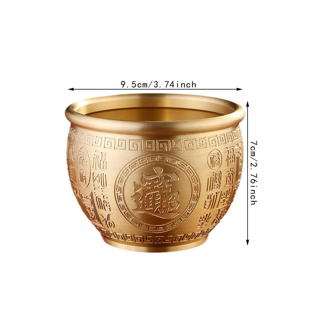 Chinese Treasure Bowl Decorative Feng Shui Decor for Farmhouse Desktop Shelf