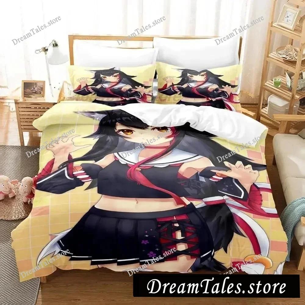Kawaii Girls Ōokami Mio Bedding Set Single Twin Full Queen King Size Bed Set Aldult Bedroom Duvetcover Sets Bed Sheet Set