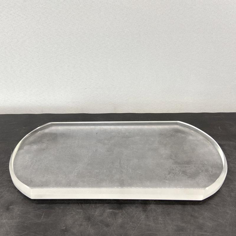 Modern Metal Disc Ornaments Oval Crystal Tray Wine Cabinet Restaurant Furnishings Chinese Model Room Soft Decorations