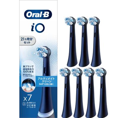 Braun iO Ultimate Clean Replacement Brush Set 7 for iO Series Oral-B (1.5-Year Supply, Brushes) (iORBCB-7EL, Black)