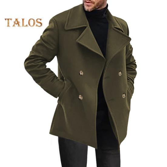 

Мужской пиджак с лацканами, длинный рукав, однотонный пиджак средней длины, свободный крой, карманы, верхняя одежда, осень-зима, двубортная ветровка XXXL армия зеленый