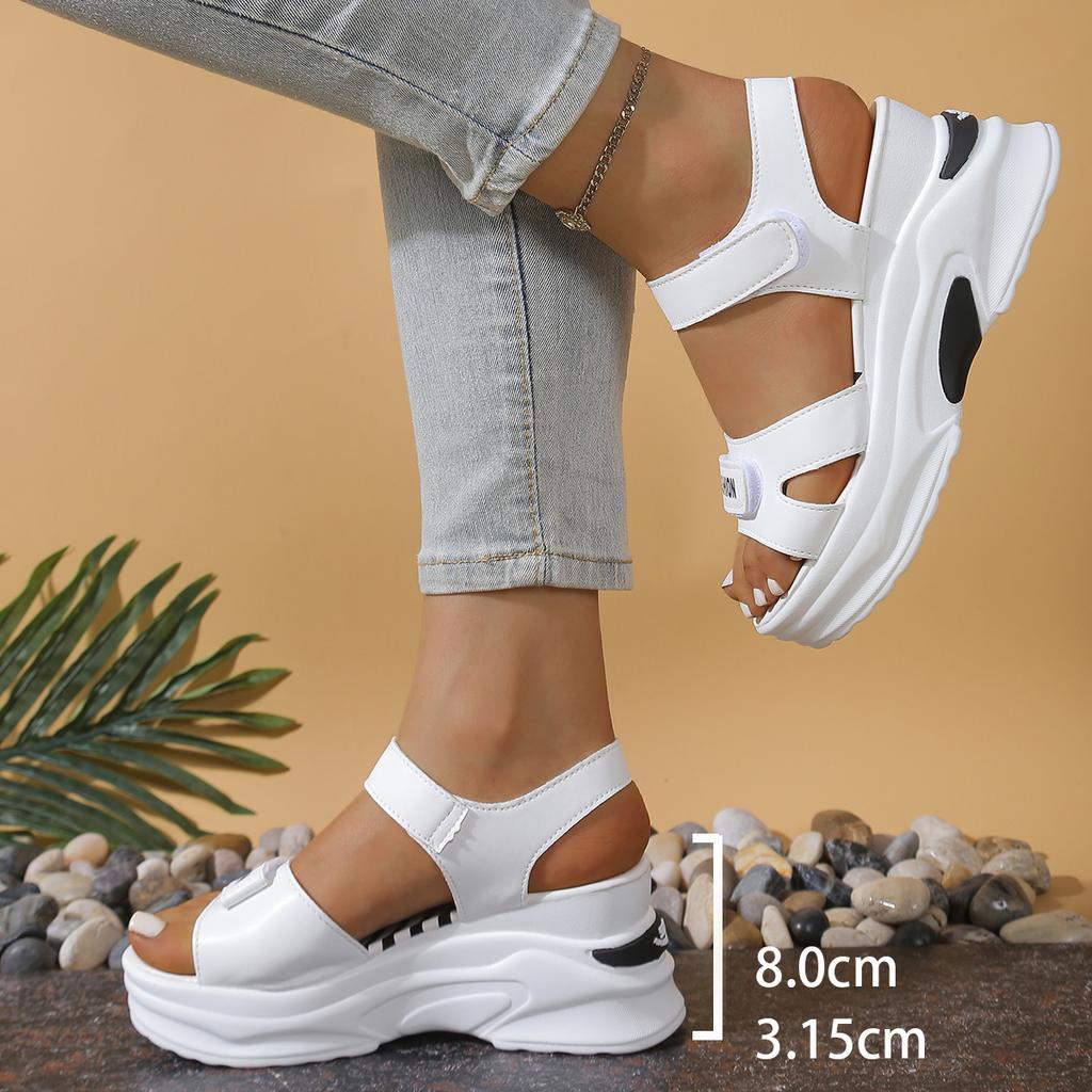 Women Platform Wedge Sandals Summer Fashion Comfortable Shoes Women Light Casual Velcro Beach Shoes
