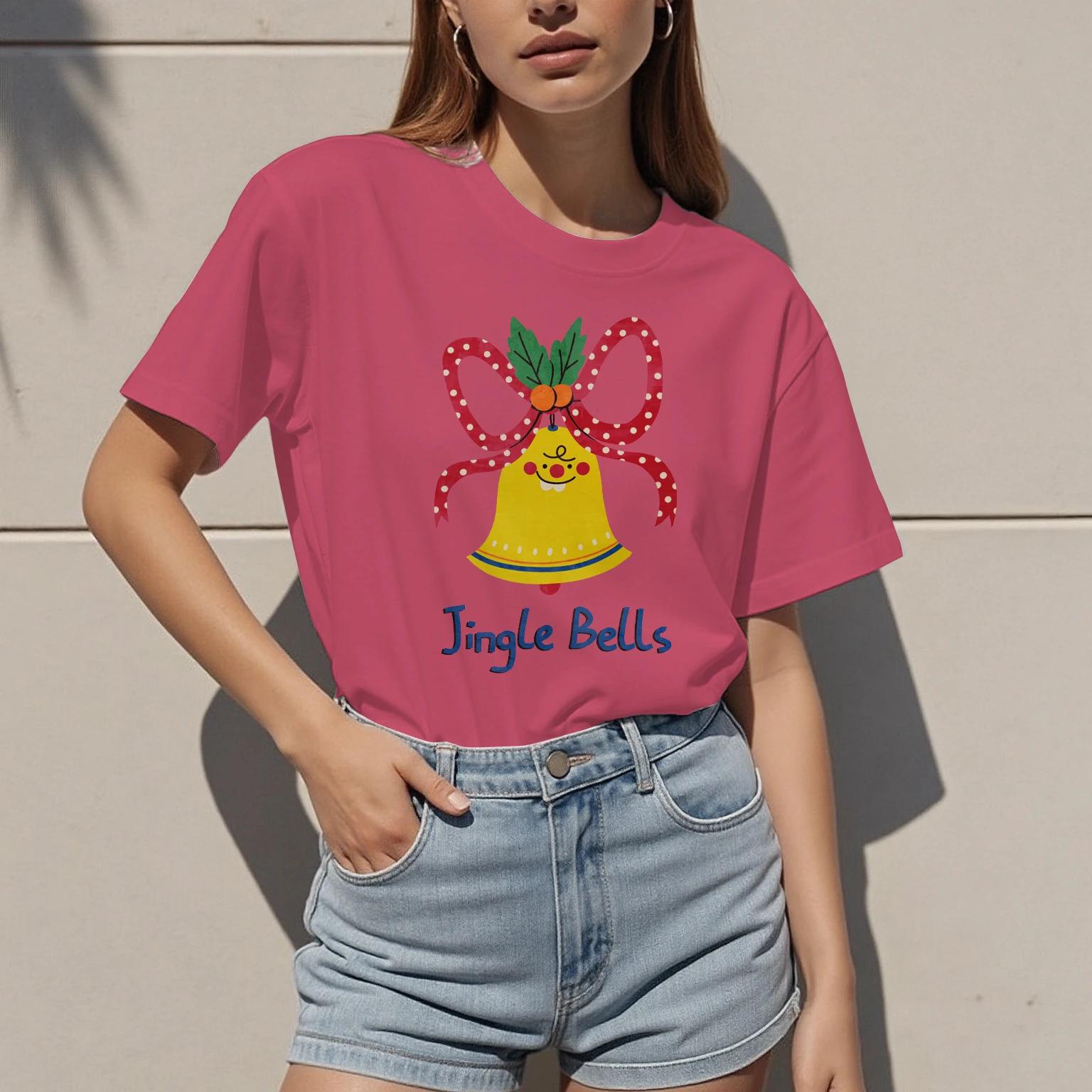 

Short-sleeved T-shirts for Summer Christmas Pattern Design Women s Tops Casual Fashion Versatile Breathable Personality XS