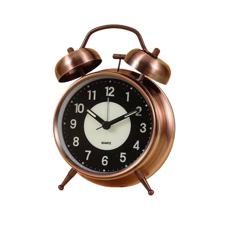 3" 4" Luminous Silent Metal Alarm Clock with Loud Ringtone - Bedside/Desk Use