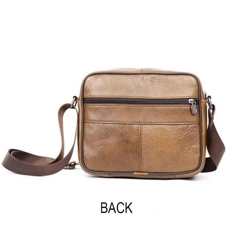 Retro Genuine Leather Men's Shoulder Bags Husband Small Crossbody Messenger Bag Leather Man Zipper Designer Party Bags Gift