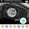 Synoke 50M Waterproof Led Chronograph Watches Fashion Colorful Light Soft PU Strap Women's Digital Sport's Wristwatch
