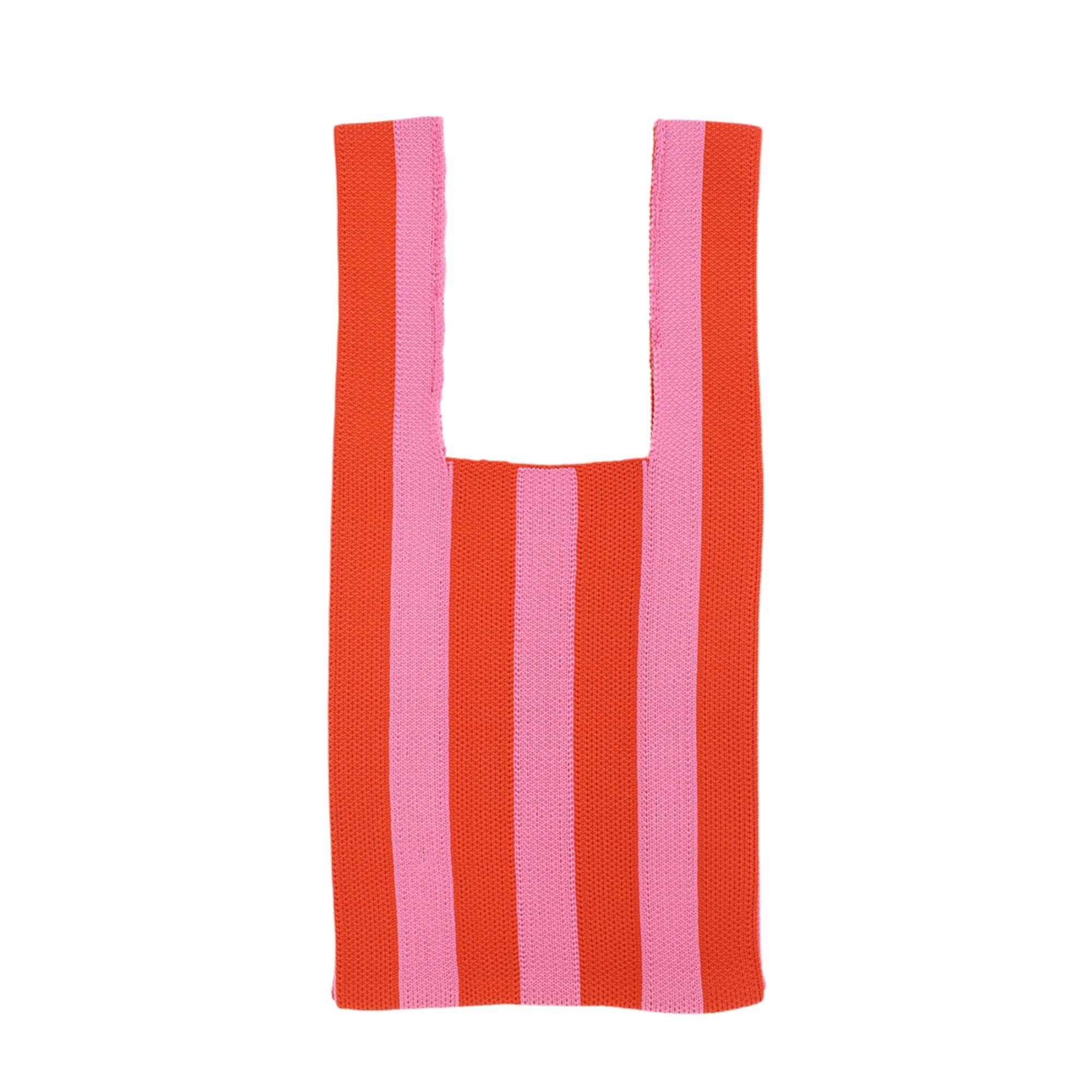 

Tomo Corporation Knit Bag, Medium, Striped, Orange and Pink, Approx. 24 x 47cm, 36423-750-328