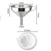 Stainless Steel Kitchen Funnel With Stainless Steel Strainer Filter