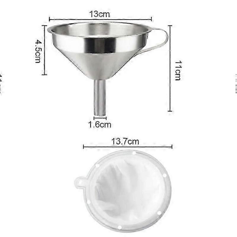 Stainless Steel Kitchen Funnel With Stainless Steel Strainer Filter
