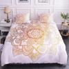 Colorful Mandala Duvet Cover Set Bohemian Style Pastel Toned Abstract Flower Design Print Bedding Set Quilt Cover Pillow Covers