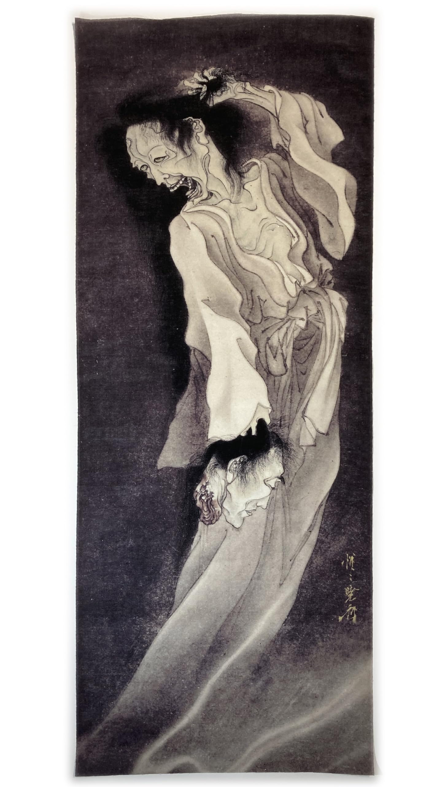 

Ancient and Modern Hand Towel by Kyosai Ghost Painting Kawanabe,