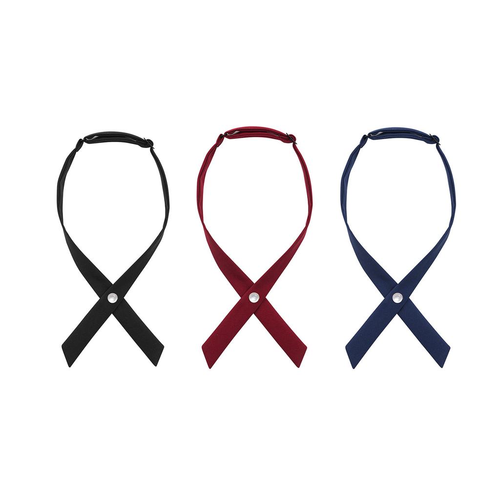 Students Shirt Cross Tie Teens Women Knot Free Bow Tie Detachable Collars Removable Neckties School Uniform Accessories