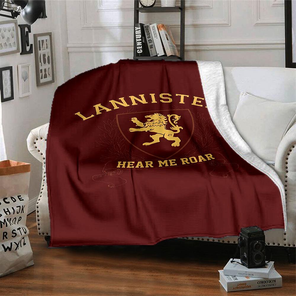 1pc Lannister Hear Me Roar Throw Blanket Soft Flannel, Cozy All Season Polyester Perfect for Home, Office