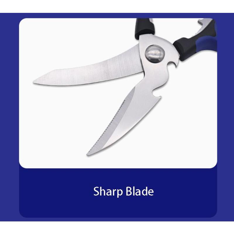 Stainless Steel Blade Household Multifunction Pptpr Handle Seafood Vegetables Chicken Bone Kitchen Scissors Multi Purposetool