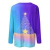 Women's Loose Comfortable Casual Fashion V-Neck Christmas Print Long Sleeve Hoodie