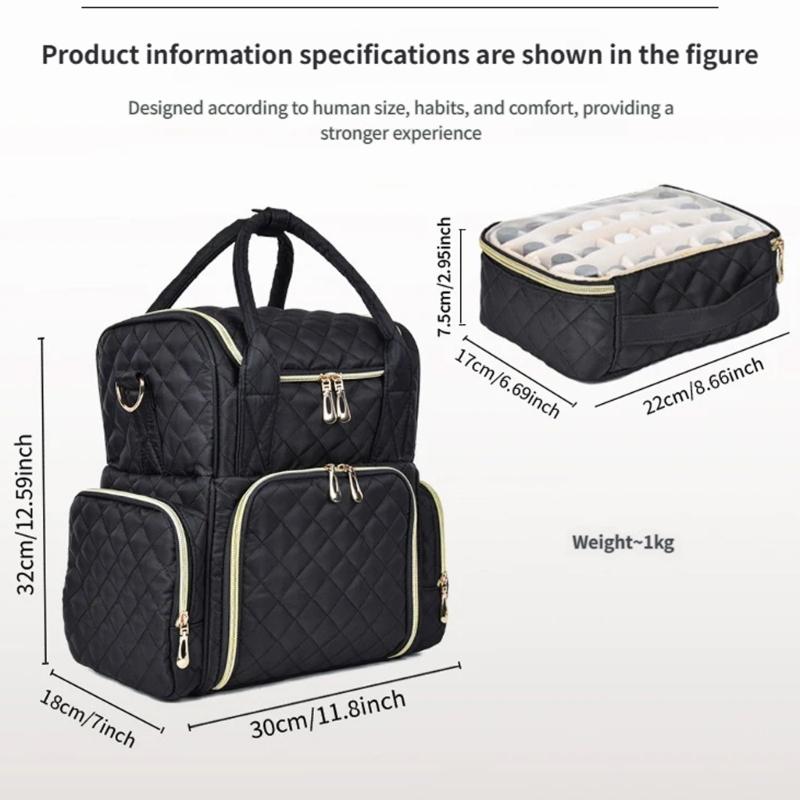 Borsa da Trasporto Professionale per Unghie con Struttura Antiurto e Maniglia per Bagaglio, Perfetta per Contenere 130 Flaconi di Colore Liquido