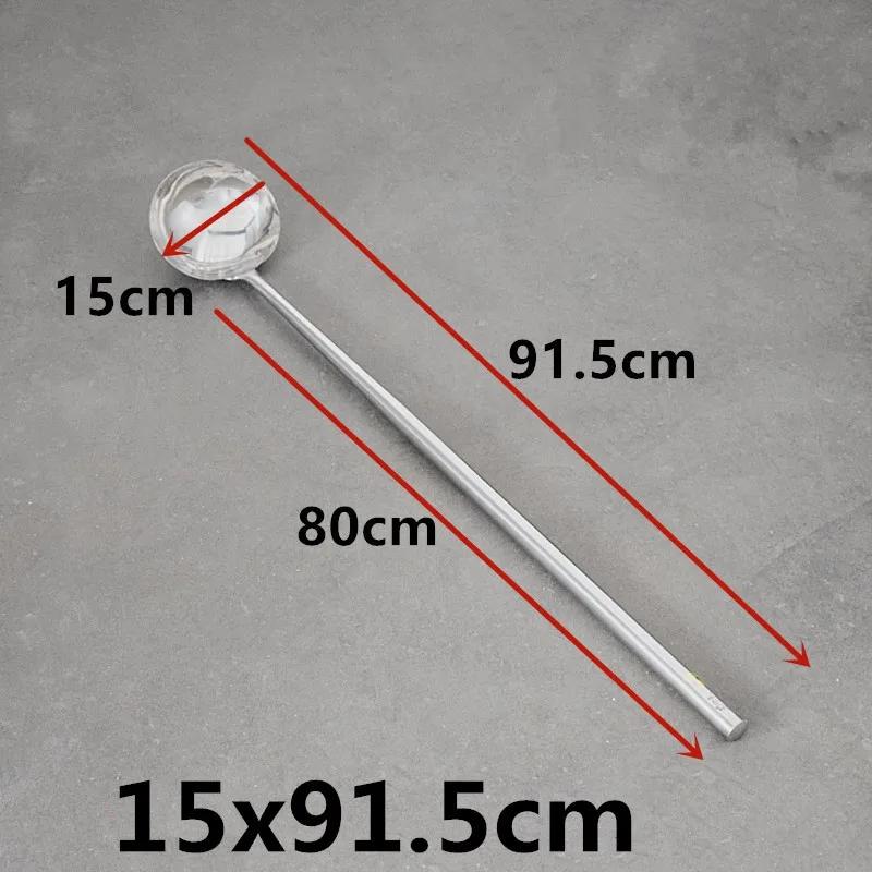Extra Long Stainless Steel Wooden Handle Spatula Soup Spoon Cooking Canteen Kitchen China Wok Chef Soup Factory Spatula Turner