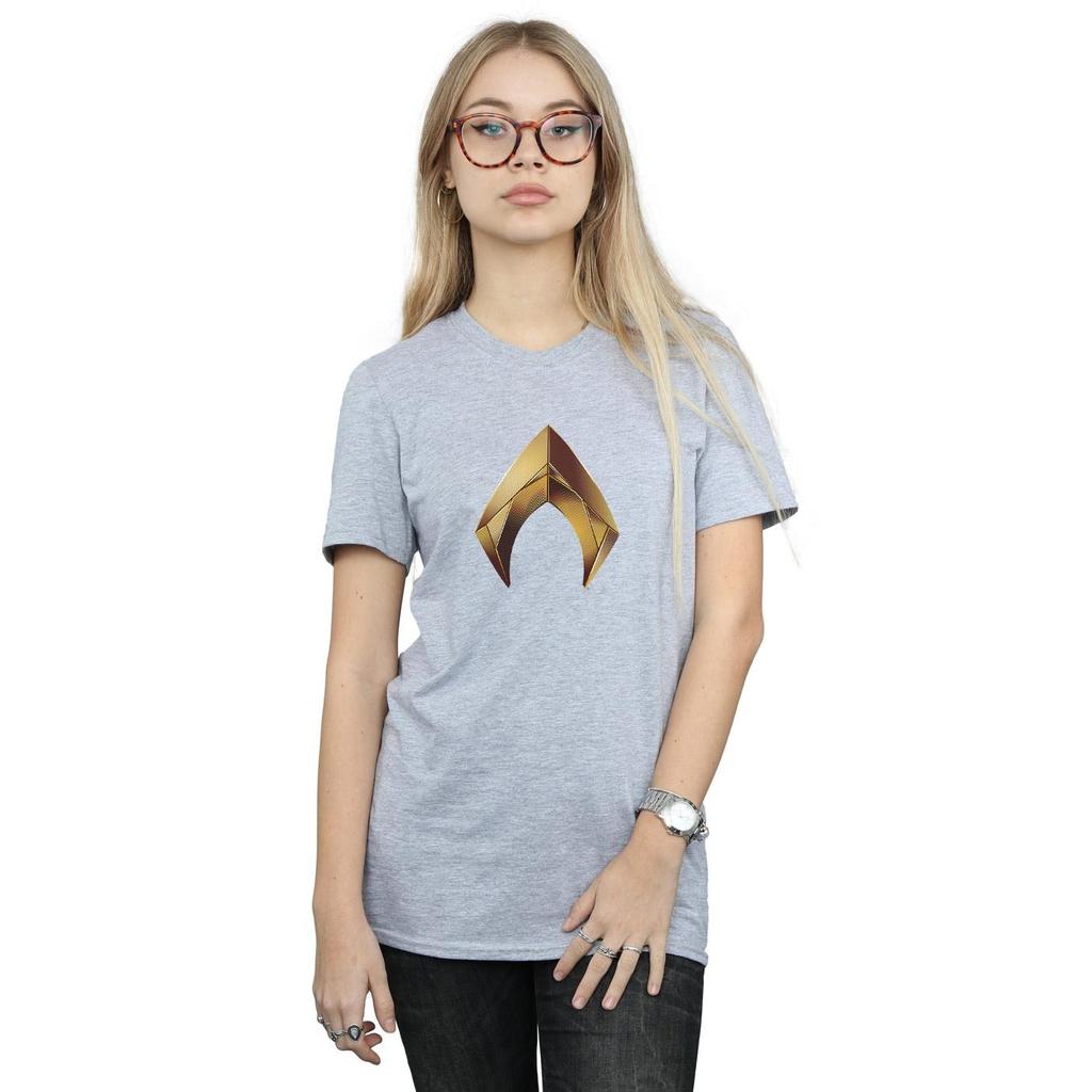 DC Comics Womens/Ladies Aquaman Emblem Cotton Boyfriend T-Shirt