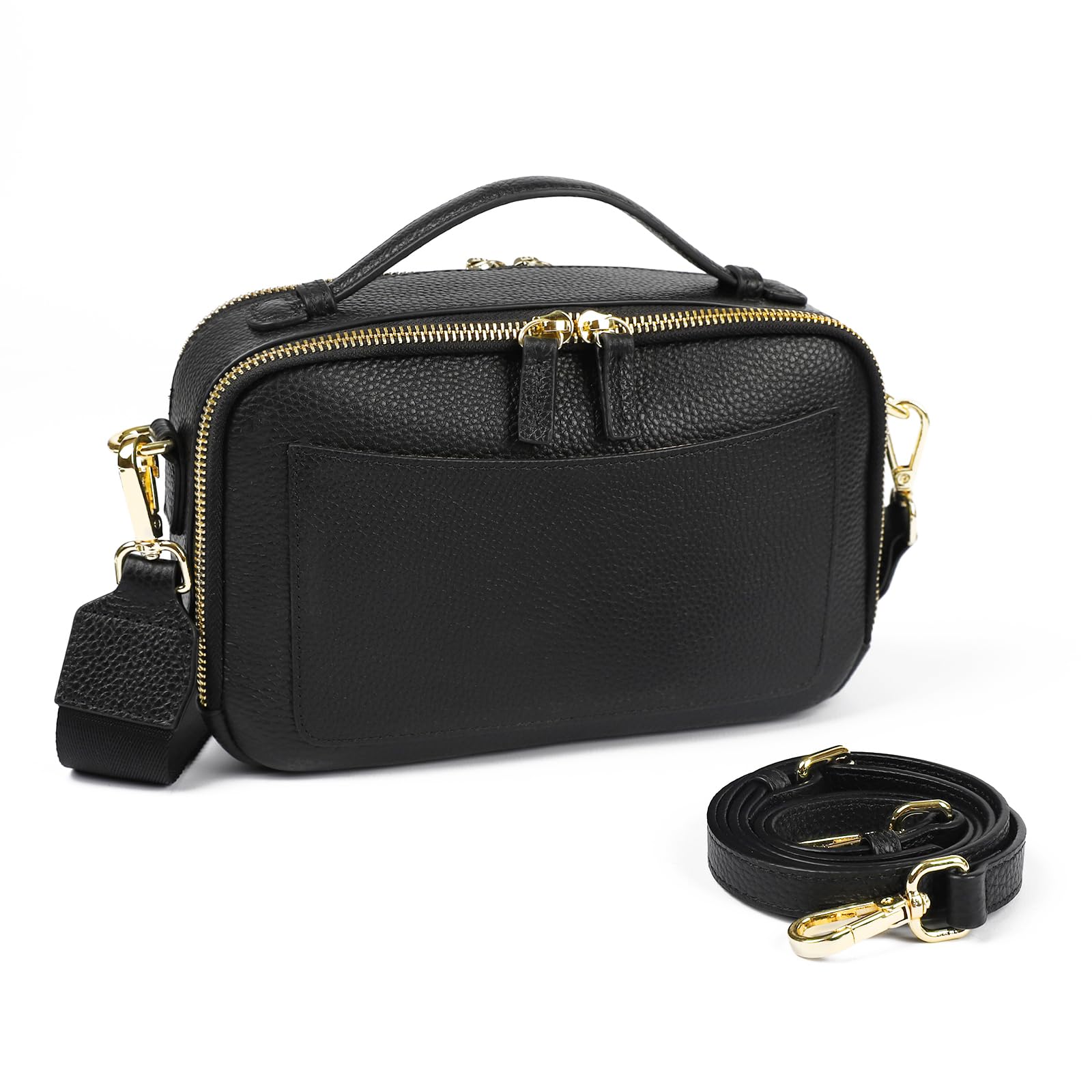 

Сумка через плече з натуральної шкіри для носіння через плече, 2 блискавки, велика, для поїздок на роботу [imeetu] Жіноча, Сумка-тоут 2-в-1, Сумка, Сумка, Сумка, Ремінці, Кишеня, чорний