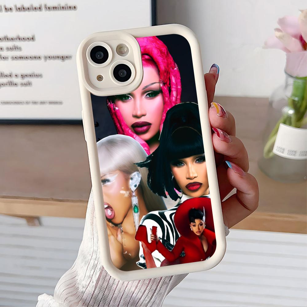 Cardi B Thicken TPU Mobile Phone Case for iPhone 17 16 15 14 13 12 11 Air Pro Max Plus Colorful Cover