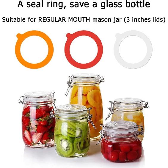 20 Pieces Rubber Seals Rings for Glass Jars, Airtight Silicone Gasket Sealing Rings for Jars, Fits Most Sizes, Leakproof Rubber Gasket Replacement