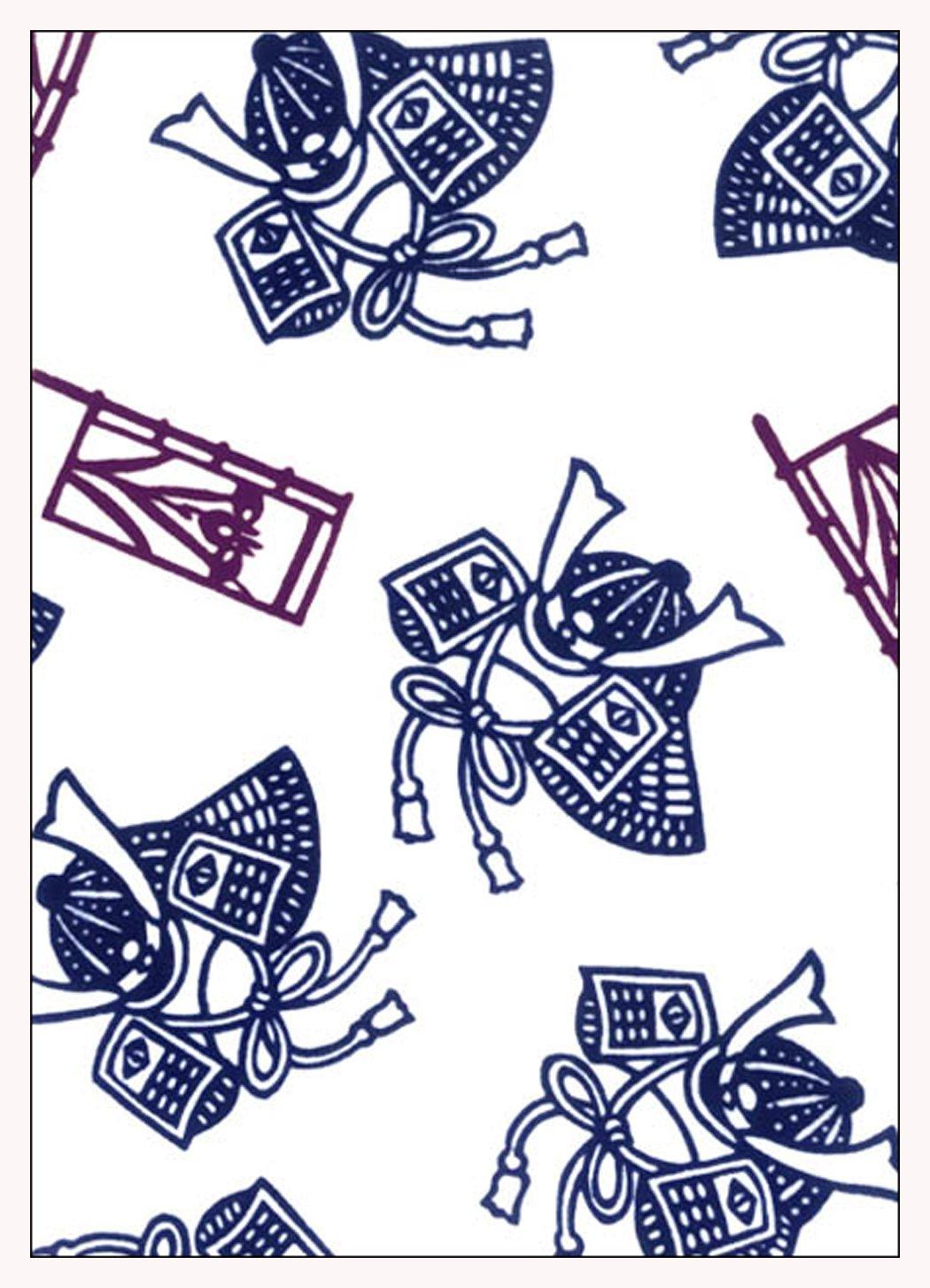 

Tenugui Hand Made in Kabuto Design Niwa-zome Towel, Chu-dyed, 100% Cotton, Japan, білий