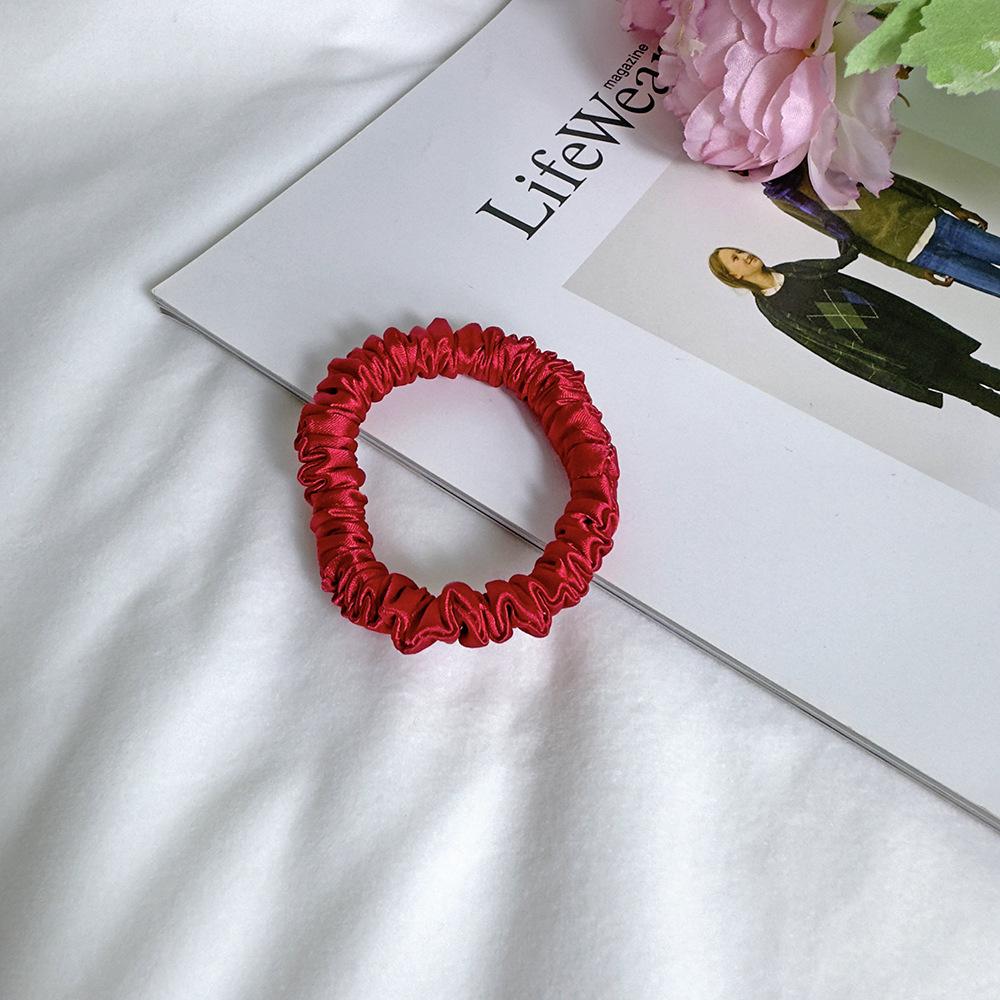 1cm Satin Scrunchies Hair Ties, Soft No-Damage Elastic Hair Bands for Women Kids