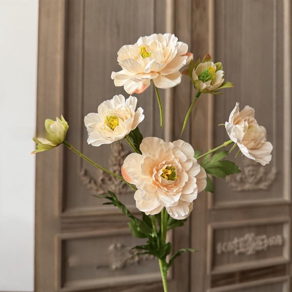 6 Heads Fake Flower with Buds Artificial Faux Plants Peony Artificial Flower  Wedding Decoration