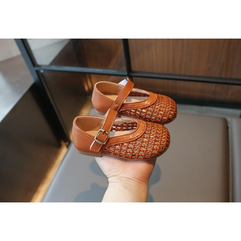 Girls' Princess Stylish Shoes Children's Hollow-Out Woven Sandals Loafers for Toddlers Elegant Cool Cute Girls Shoes
