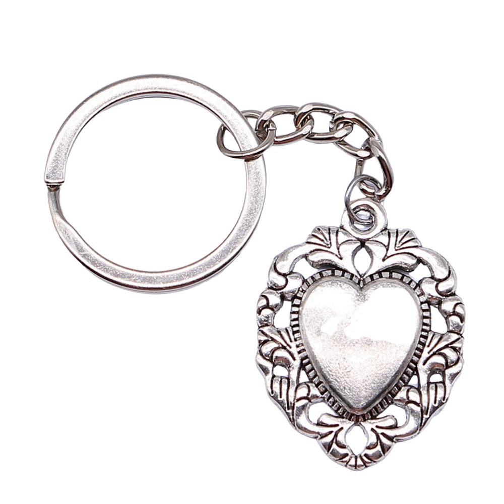 28mm Key Ring Couple Heart Love Minimalist Jewelry Components QY016
