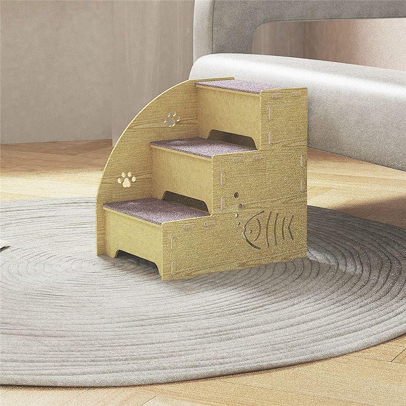 A84E-Pet Ladder, Elderly Cat And Dog Bed Ladder, Sofa Ladder, Dog Steps Wooden Teddy Cat Stairs