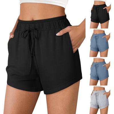 Shorts de mode décontractés pour femmes à taille haute et cordon de serrage