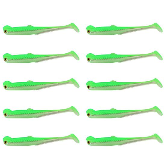 10 Stück Angelköder Weichköder Realistisch Aussehend Natürliche Schwimmhaltung T-Schwanz Künstliche Köder Swimbaits Angelausrüstung