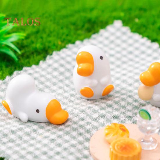 6 Pcs Mini Goose Figurines Resin Miniature White Goose Statues Bonsai Planter Goose Ornament for Micro Landscape Fairy Garden Decor
