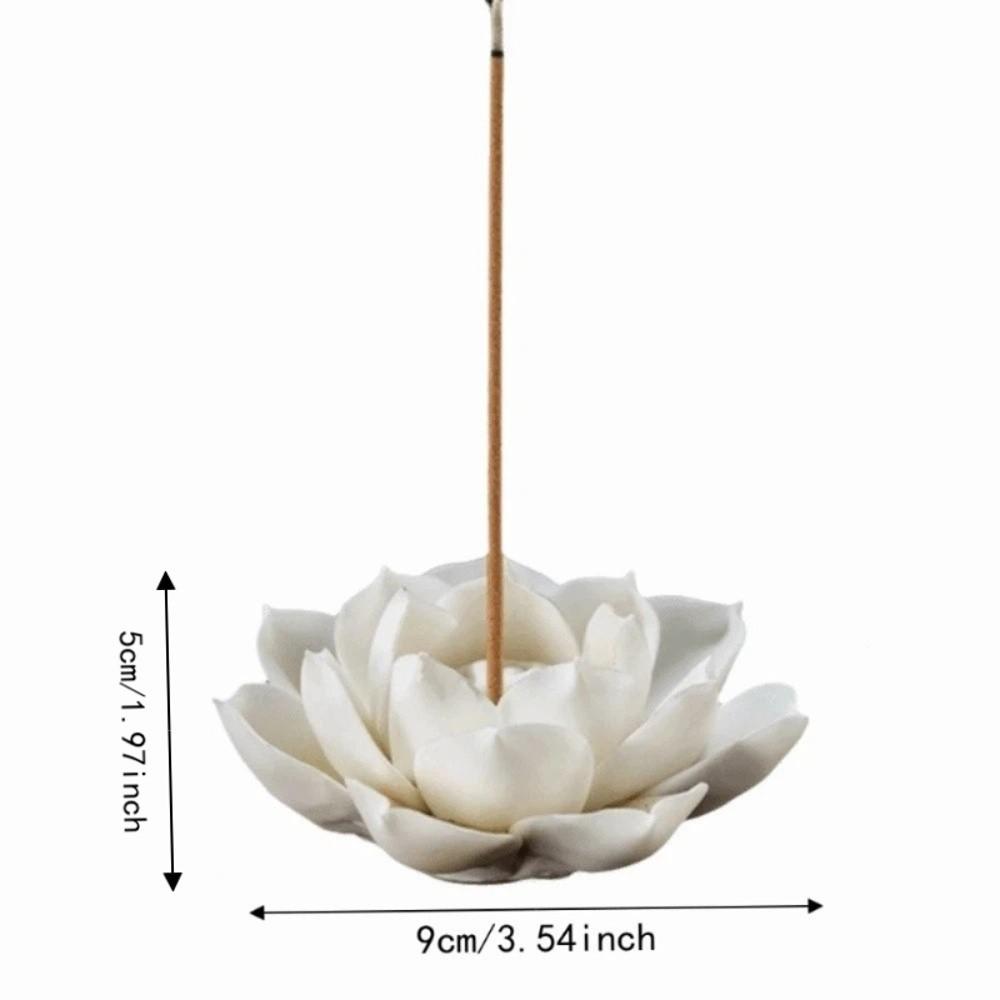 Flower Design Incense Stick Holder Ceramic Lotus Aromatherapy Stand Incense Burner Home Decor