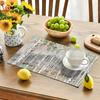 1PC Set Natural Forest Wood Grain Oil Painting Table Runner, Linen, Rectangle, 30x45CM, Machine Washable, Woven, For H