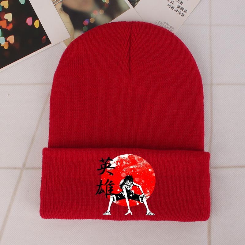 Janpanese Anime Winter Hats for Unisex Luffy New Beanies Knitted Hat Autumn Female Beanie Caps Warmer Bonnet Ladies Casual Cap