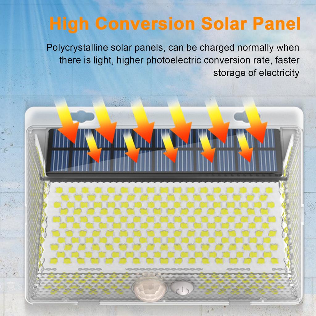 328LEDs Solar Garden Outdoor LED Wall Light Home Outdoor Waterproof Magnetic Remote   Side Lighting Sensor Wall Light