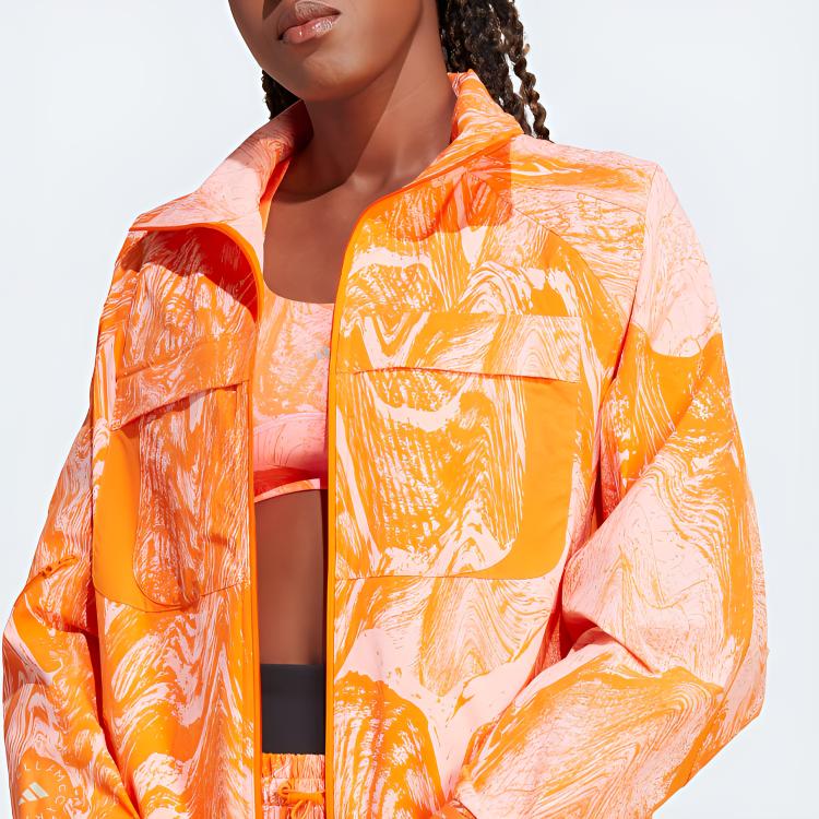 Adidas X Stella McCartney Truecasuals Woven Track Jacket With Monogram Print Women Outerwear Light-Flash-Red HZ9140
