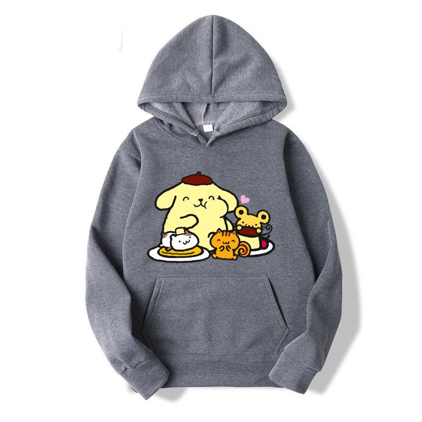2025 new fashion Men's and women's hooded sweatshirts Purin cartoon fluffy sweater couple's yellow sportswear spring autumn